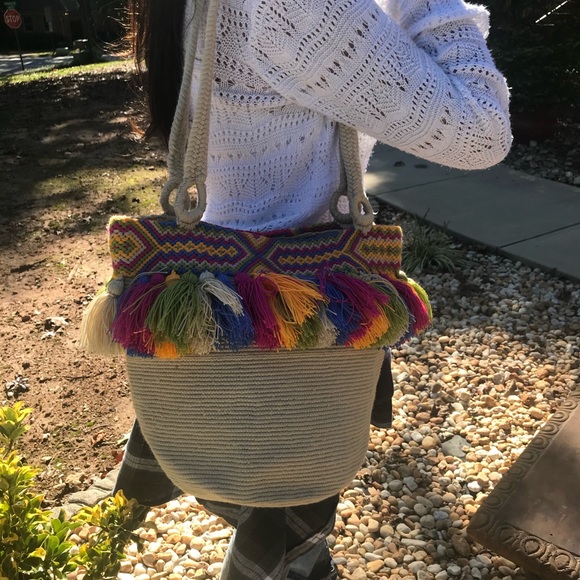 🌈Colorful Wayuu bucket bag!!! One of the kind🌸 - Picture 6 of 10